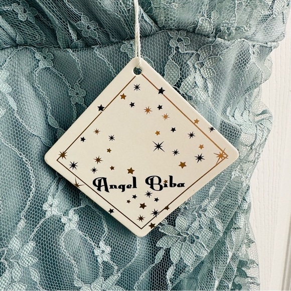 Angel Biba Dress Mini Lace Fairy Pastel Coquette Fitted Ruffle Size Small - Picture 7 of 9